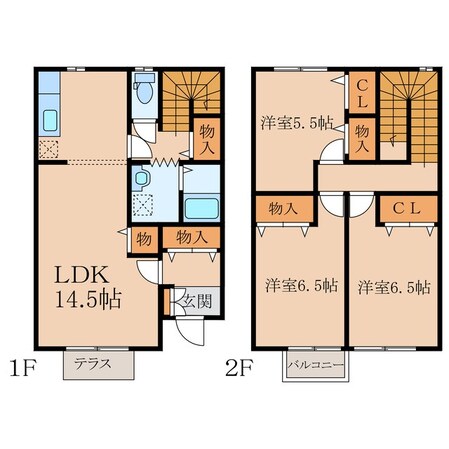 リースランド西原　Ａ棟の物件間取画像